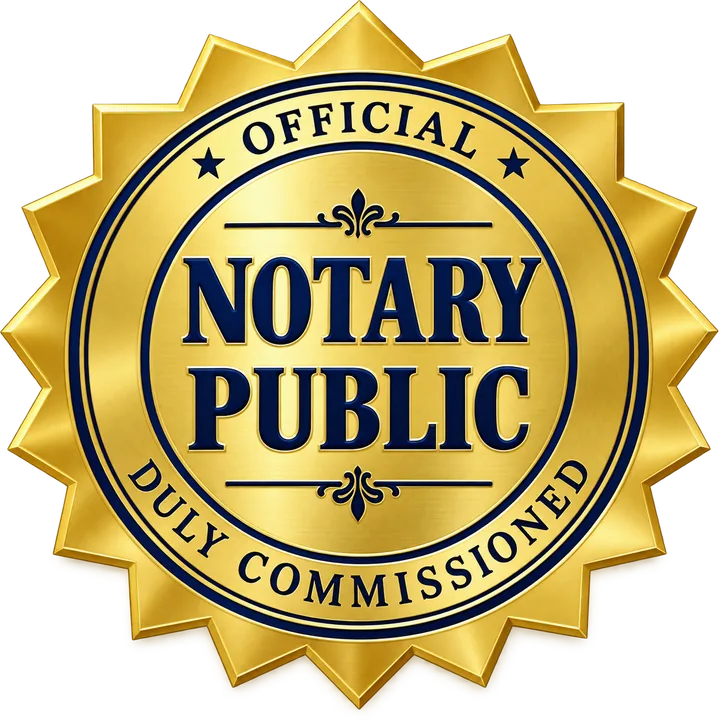 Official Notary Public gold seal